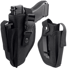 universal concealed carry gun holster with bullet clip belt mount