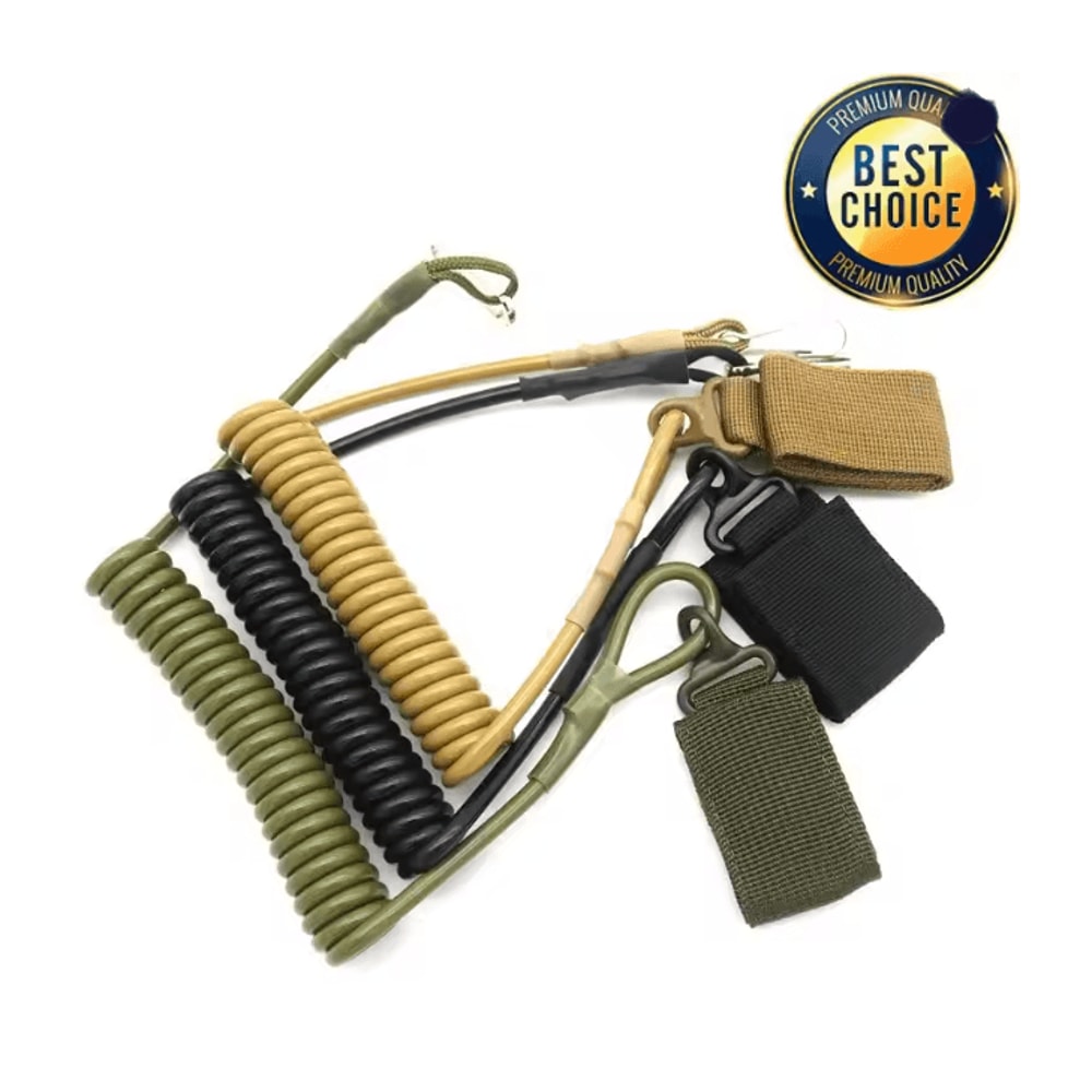 Tactical Elastic Safety Lanyard Anti Lost Gear Retention Rope 0