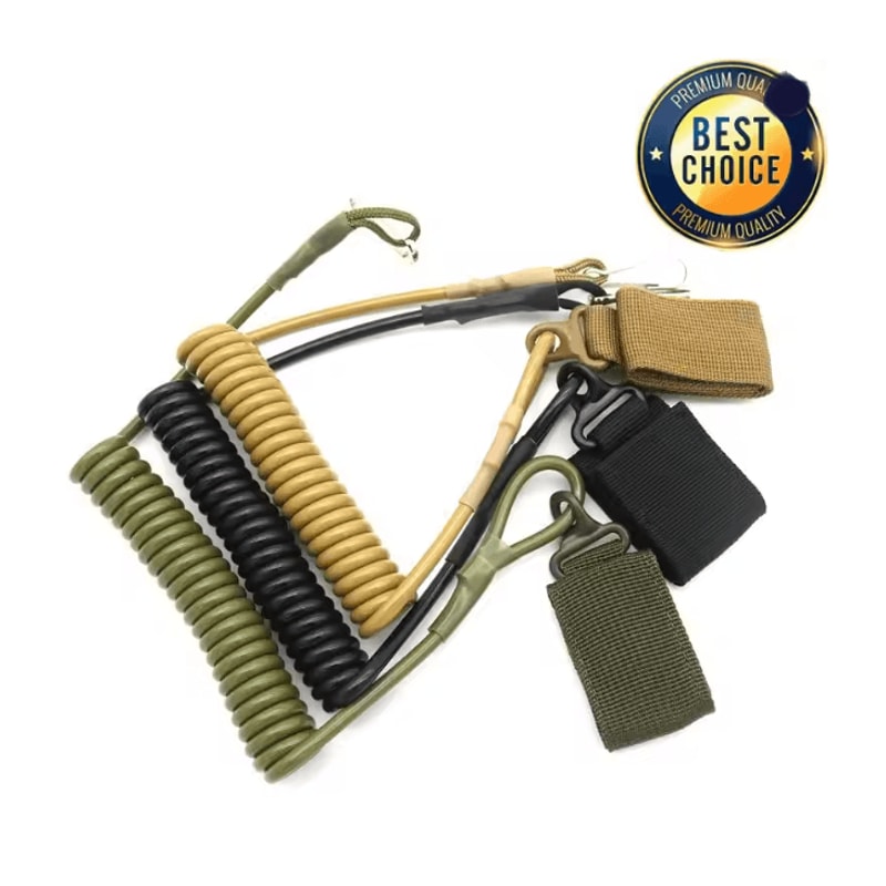 Tactical Elastic Safety Lanyard Anti Lost Gear Retention Rope 0