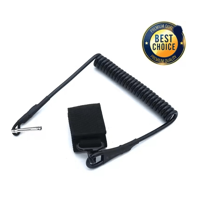 Tactical Elastic Safety Lanyard Anti Lost Gear Retention Rope 2