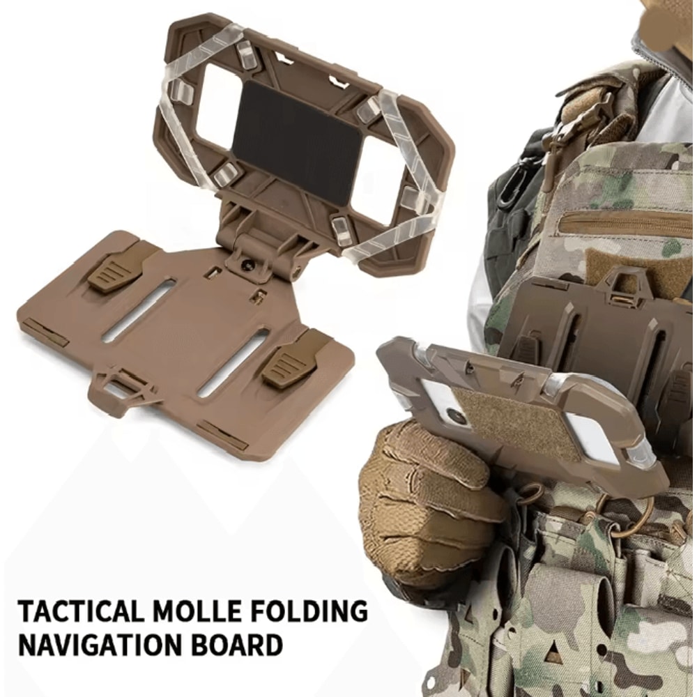 Tactical Molle Phone Holder Folding Navigation Board Vest Mount 0