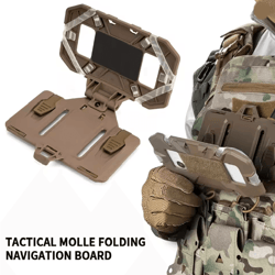 tactical molle phone holder folding navigation board vest mount