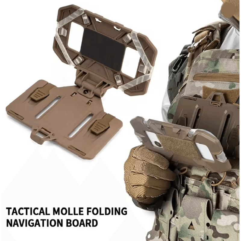 Tactical Molle Phone Holder Folding Navigation Board Vest Mount 0