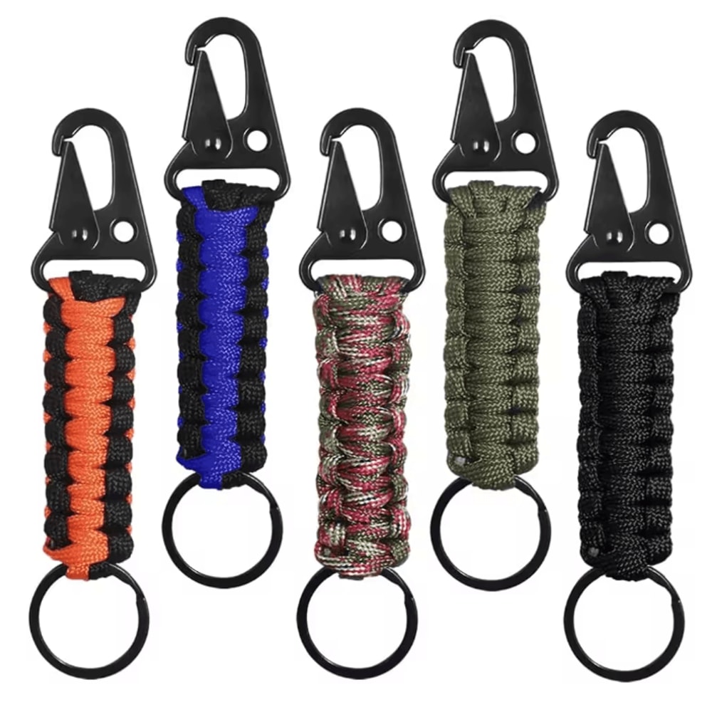 Paracord Survival Keychain With Carabiner Emergency Rope Lanyard 0