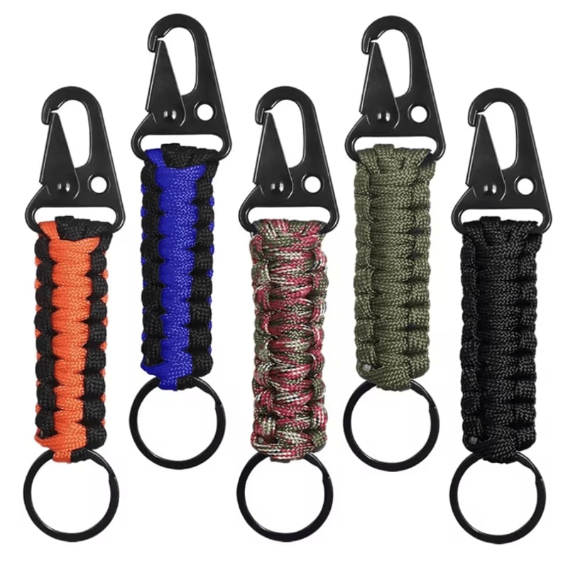 Paracord Survival Keychain With Carabiner Emergency Rope Lanyard 0