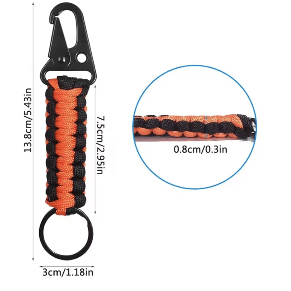 Paracord Survival Keychain With Carabiner Emergency Rope Lanyard 1