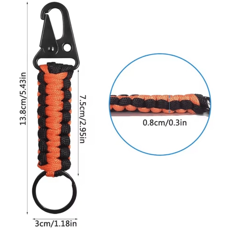 Paracord Survival Keychain With Carabiner Emergency Rope Lanyard 1