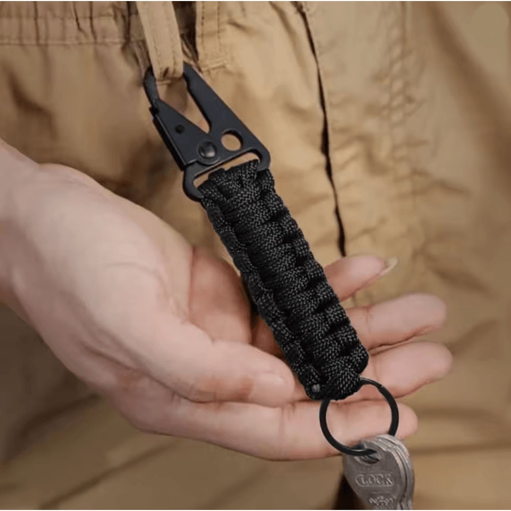 Paracord Survival Keychain With Carabiner Emergency Rope Lanyard 3
