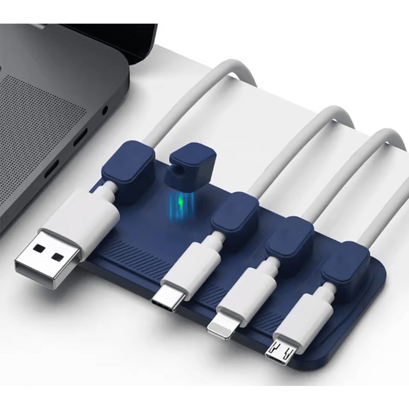 Magnetic Cable Organizer Clips Silicone Wire Holder For Car And Desk 0