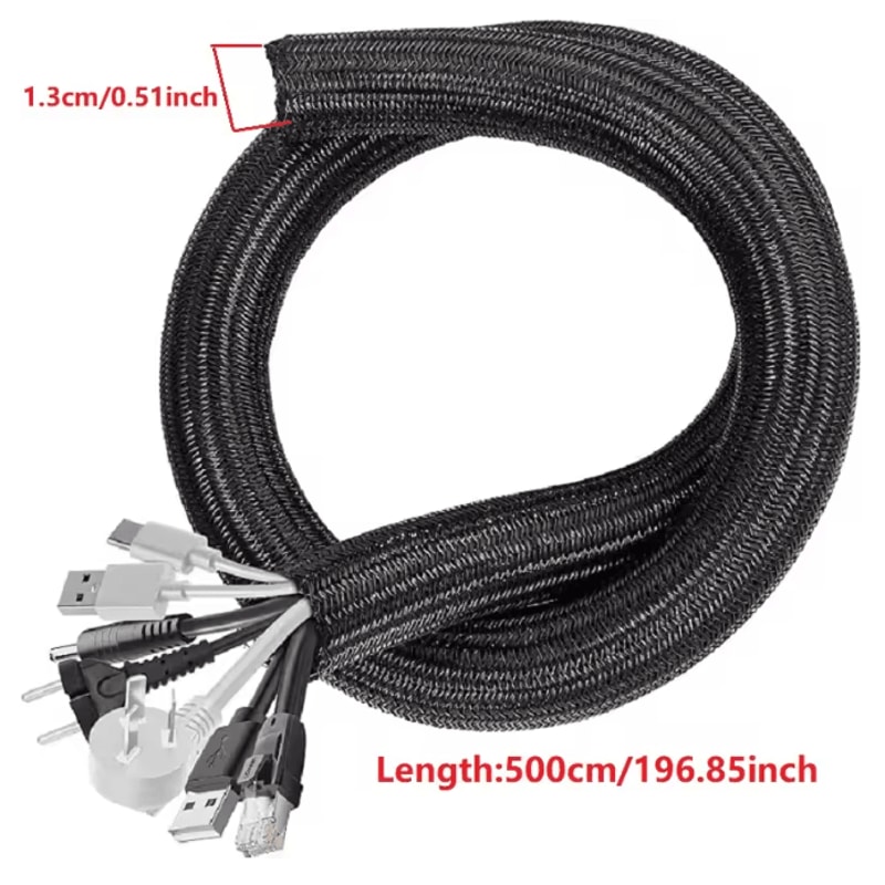 Braided Cable Sleeve PET Nylon Wire Protector Cable Wrap 9