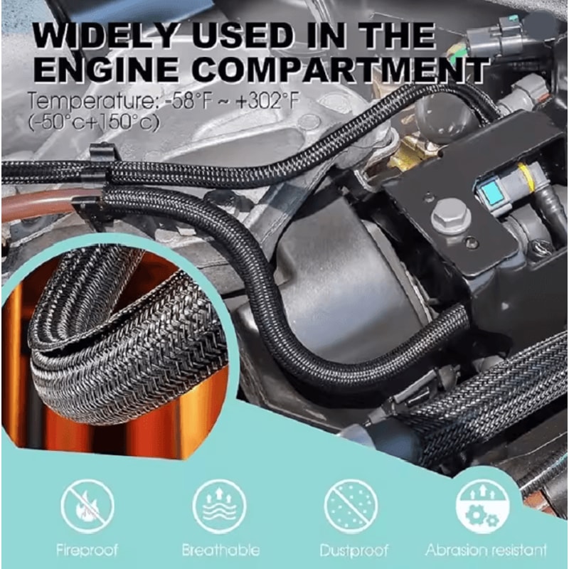 Braided Cable Sleeve PET Nylon Wire Protector Cable Wrap 2