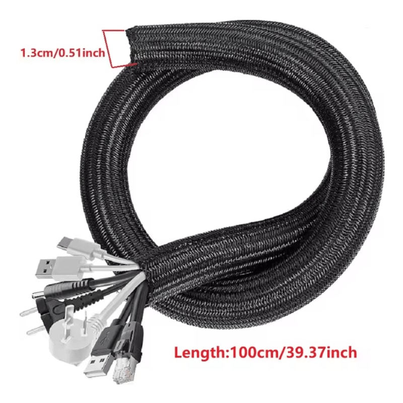 Braided Cable Sleeve PET Nylon Wire Protector Cable Wrap 7