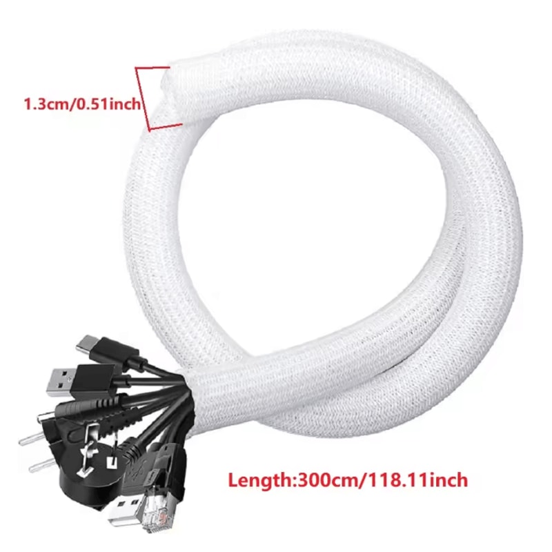 Braided Cable Sleeve PET Nylon Wire Protector Cable Wrap 8