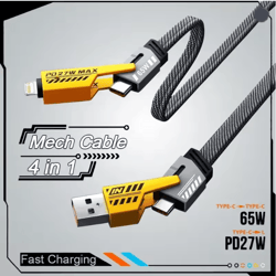 powerflex 4 in 1 fast charging cable multi port usb c charging cord 65w