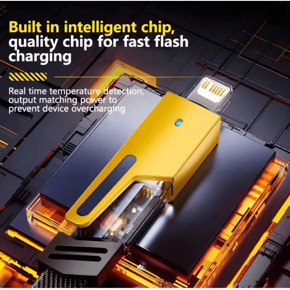 PowerFlex 4 In 1 Fast Charging Cable Multi Port USB C Charging Cord 65W 1