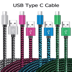 flexcharge usb c fast charging cable nylon braided data sync cord
