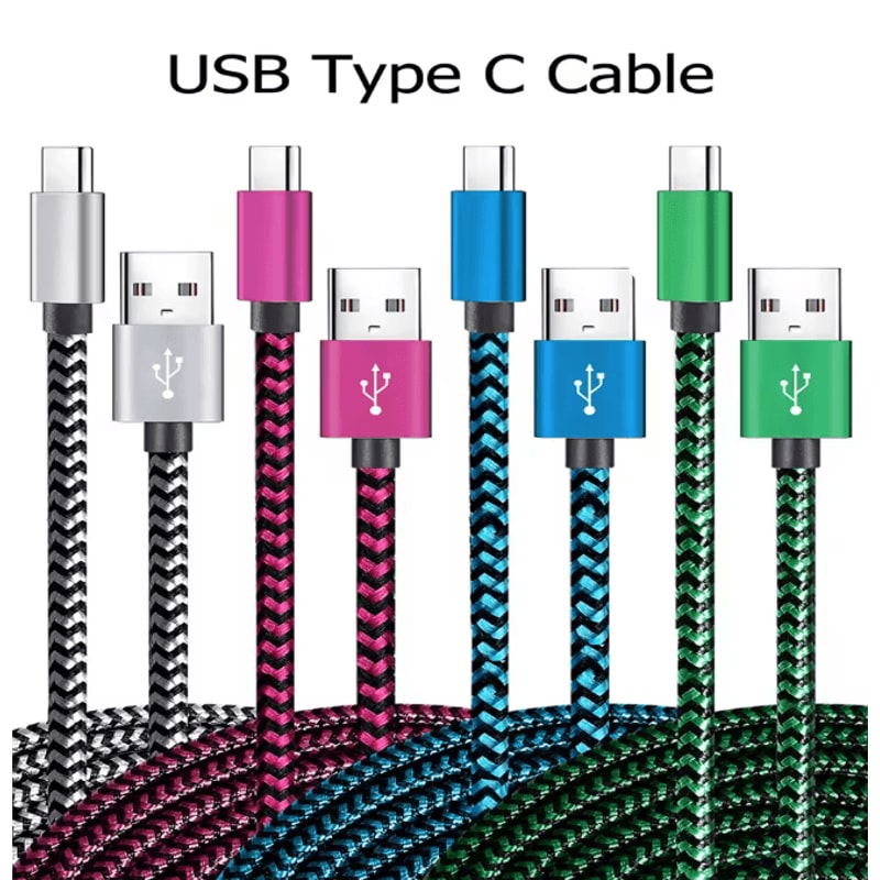 FlexCharge USB C Fast Charging Cable Nylon Braided Data Sync Cord 0