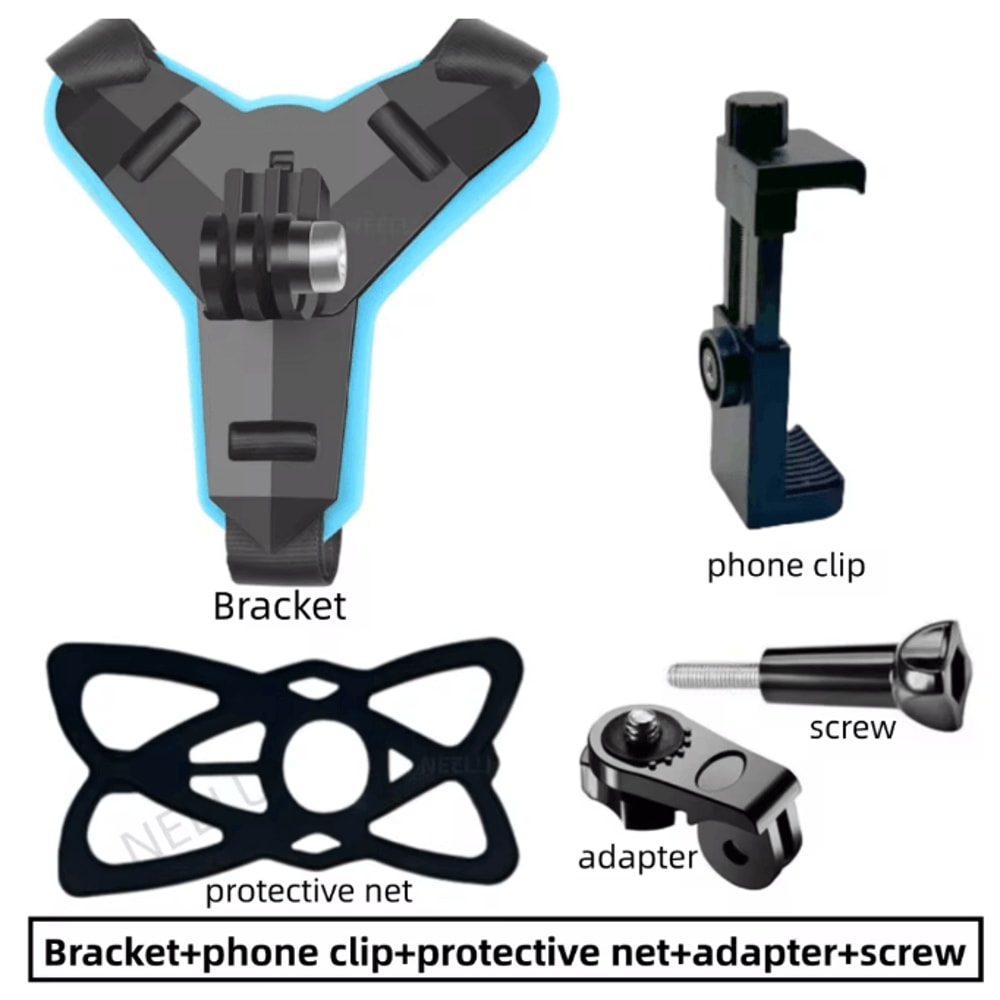 RideView Motorcycle Helmet Camera Mount Phone And Action Camera Holder 7