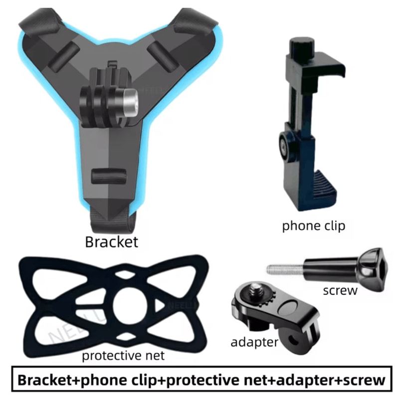 RideView Motorcycle Helmet Camera Mount Phone And Action Camera Holder 7