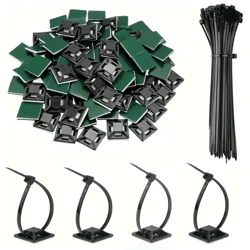 cablehold pro self adhesive cable tie mounts 160 pack wire organizer clips