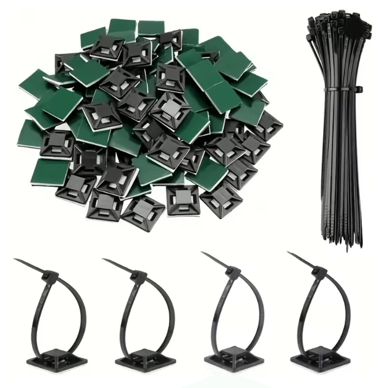 CableHold Pro Self Adhesive Cable Tie Mounts 160 Pack Wire Organizer Clips 0