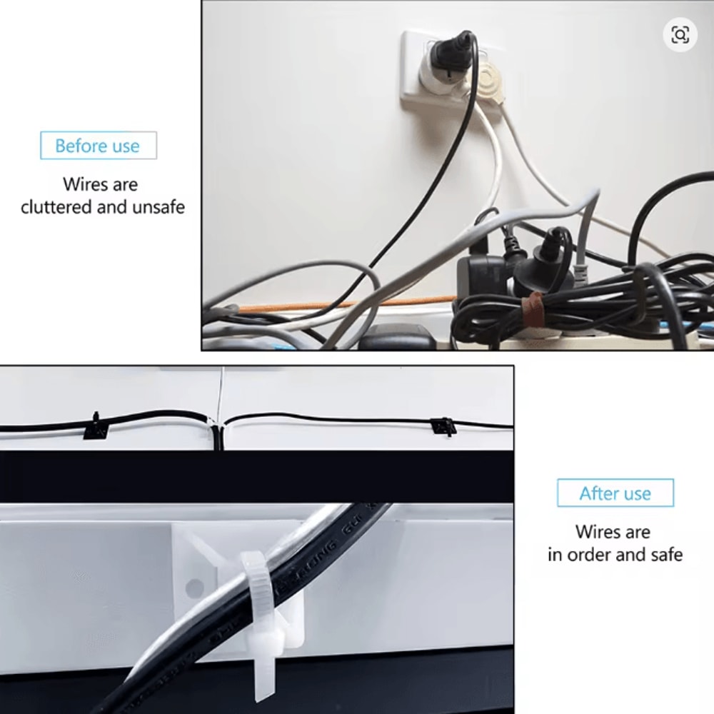 CableHold Pro Self Adhesive Cable Tie Mounts 160 Pack Wire Organizer Clips 1