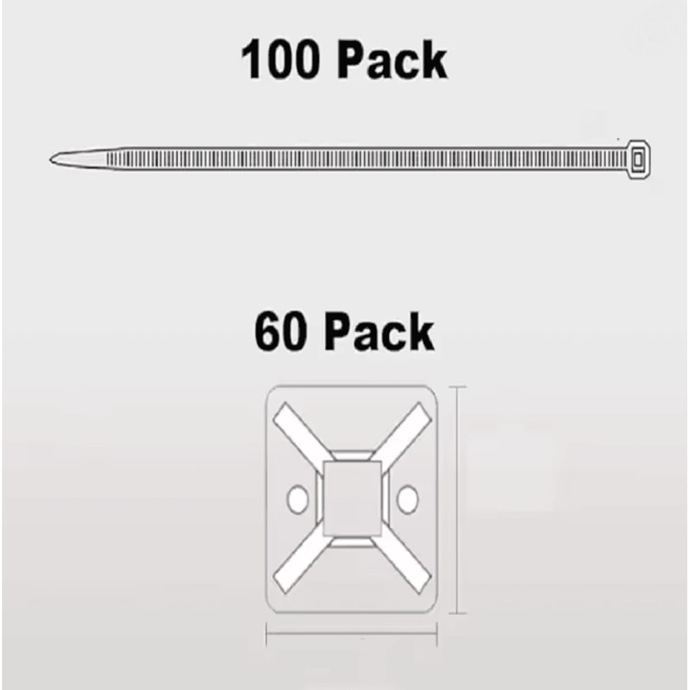 CableHold Pro Self Adhesive Cable Tie Mounts 160 Pack Wire Organizer Clips 4