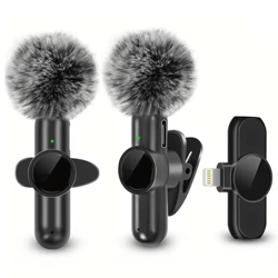 windclear wireless lavalier microphone mini clip on mic with windproof cover