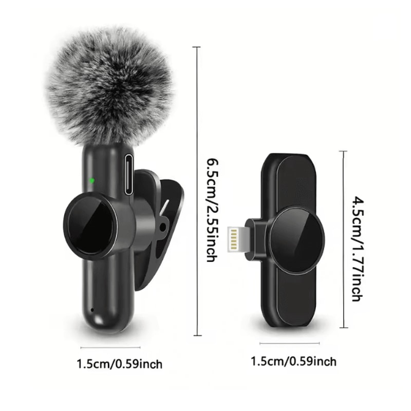 WindClear Wireless Lavalier Microphone Mini Clip On Mic With Windproof Cover 1