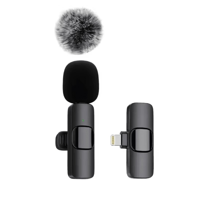 WindClear Wireless Lavalier Microphone Mini Clip On Mic With Windproof Cover 7