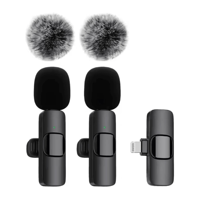 WindClear Wireless Lavalier Microphone Mini Clip On Mic With Windproof Cover 6