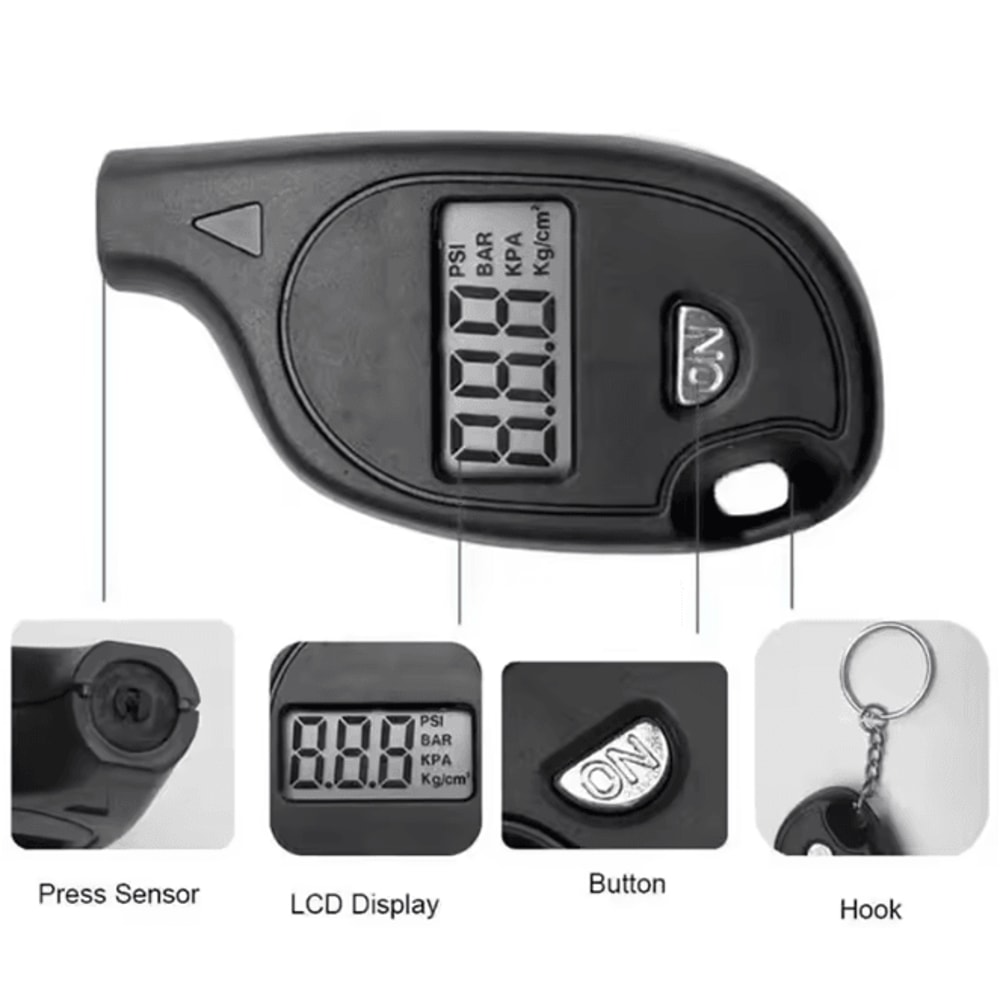 SafeGauge Digital Tire Pressure Gauge LCD Display For Car And Motorcycle 2