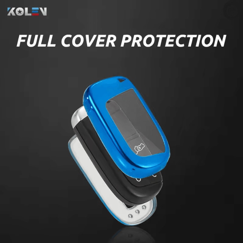 KeyArmor TPU Car Key Cover Case With Keychain For Fiat Jeep Dodge Chrysler 2