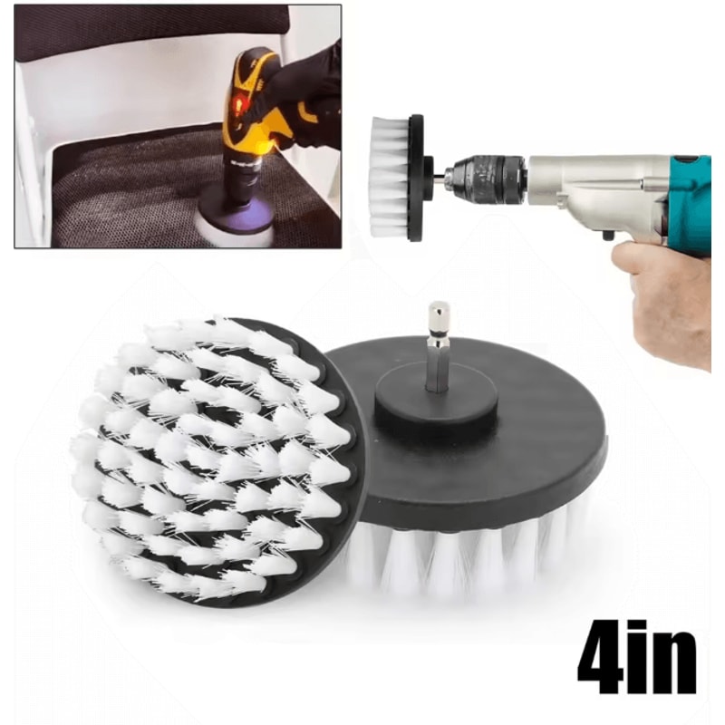CleanForce 4 Inch Soft Drill Brush Cleaning Kit For Car Bathroom And Kitchen 2