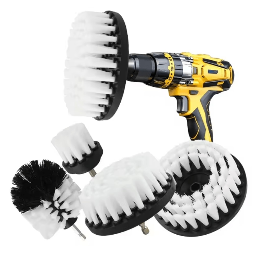 PowerScrub Pro Drill Brush Attachment Set With Extender For Car Bathroom And Kitchen Cleaning 0