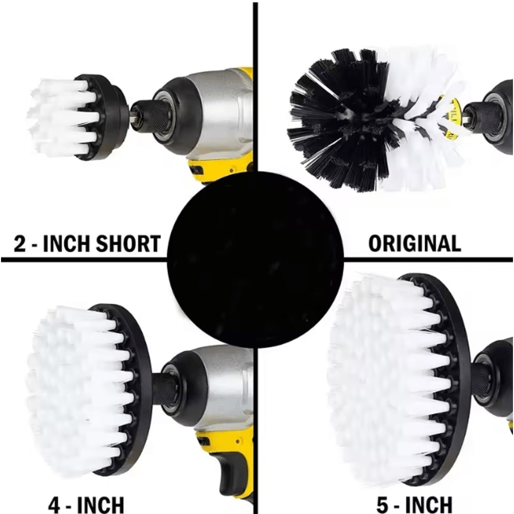 PowerScrub Pro Drill Brush Attachment Set With Extender For Car Bathroom And Kitchen Cleaning 1