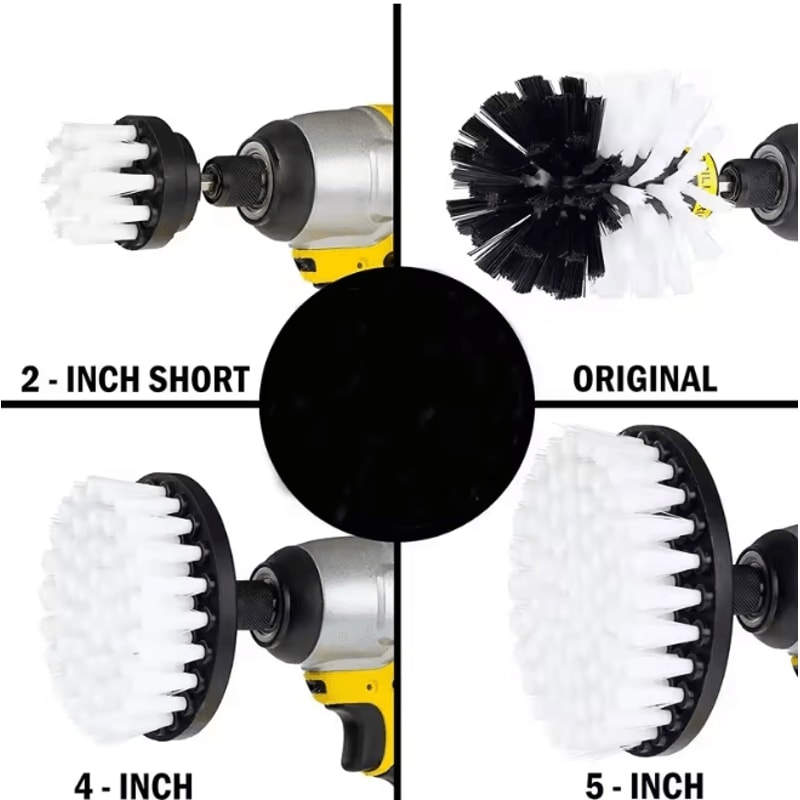 PowerScrub Pro Drill Brush Attachment Set With Extender For Car Bathroom And Kitchen Cleaning 1