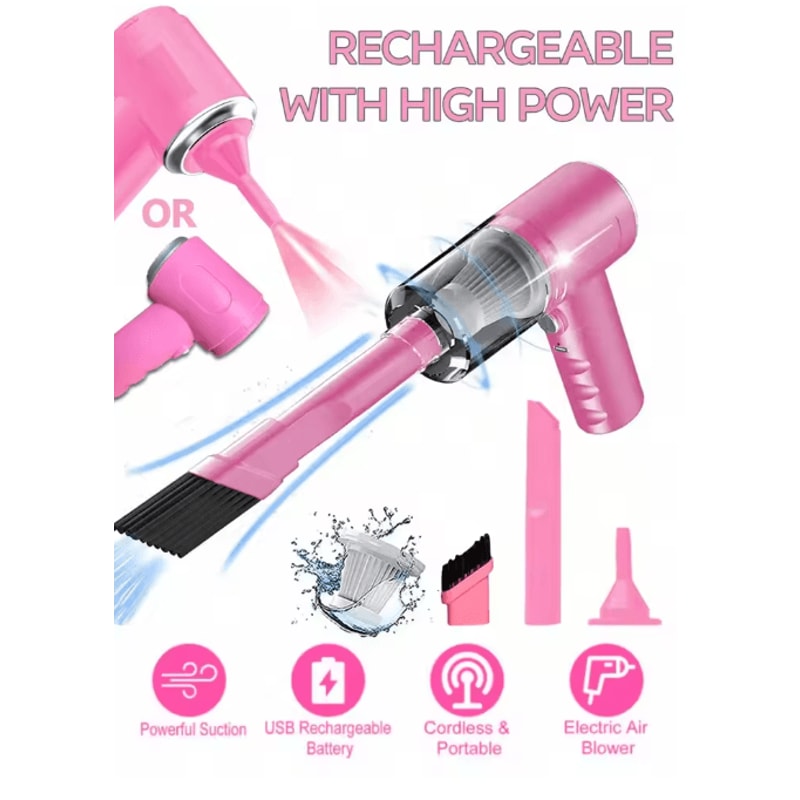 FlexClean 3 In 1 Cordless Car Vacuum Cleaner Suction And Blowing USB Rechargeable 4