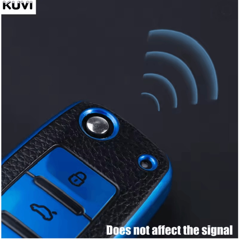 LuxGuard Leather TPU Car Key Case Full Cover For Volkswagen Keys 2