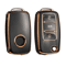 LuxGuard Leather TPU Car Key Case Full Cover For Volkswagen Keys 3