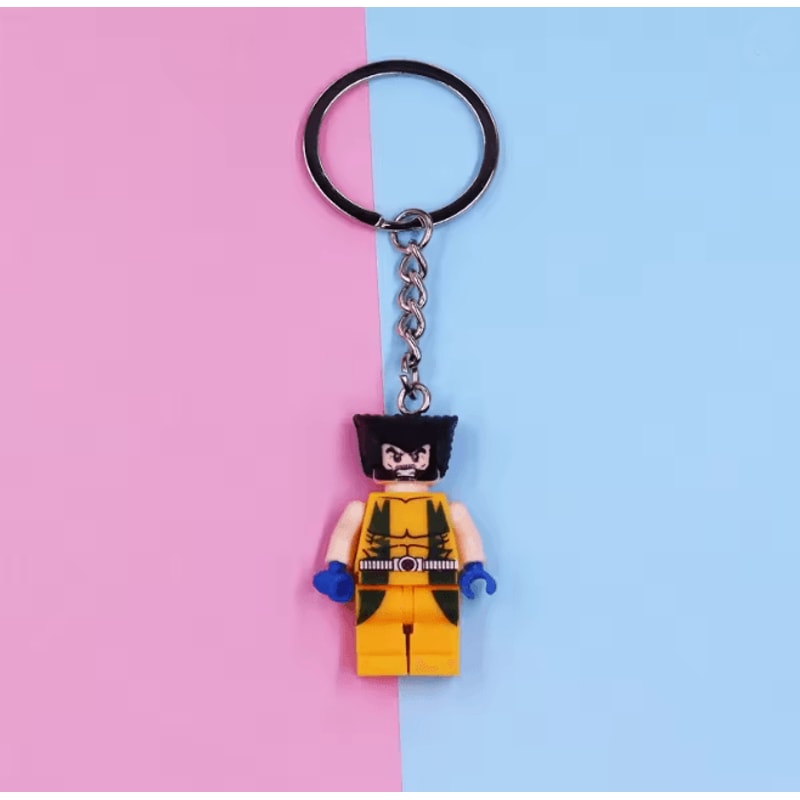 HeroBuild Anime Building Blocks Keychain Spider Man And Iron Man Figure Pendant 11