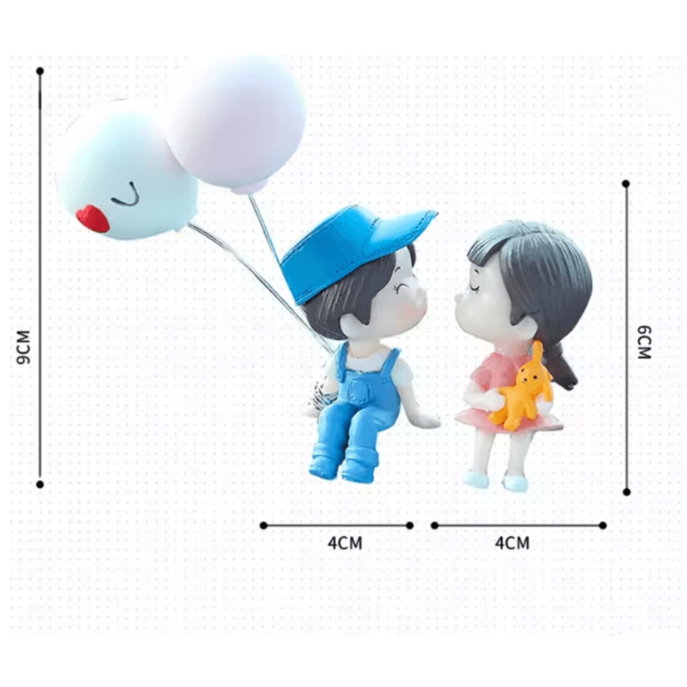 SweetRide Cute Cartoon Couple Car Dashboard Ornament Figurines 1