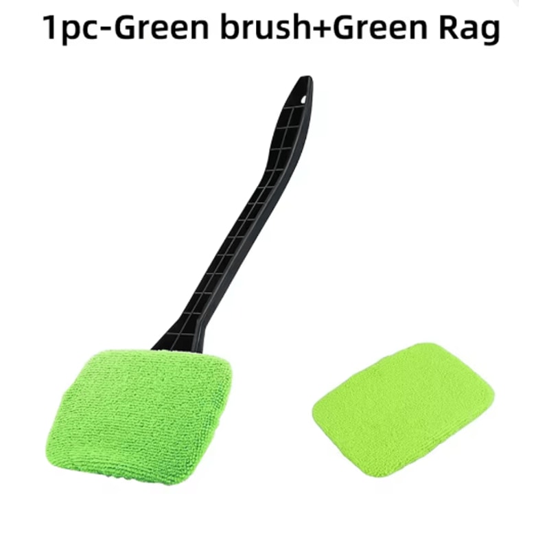 Windshield Cleaning Tool With Microfiber Pad Long Handle Car Window Cleaner 9