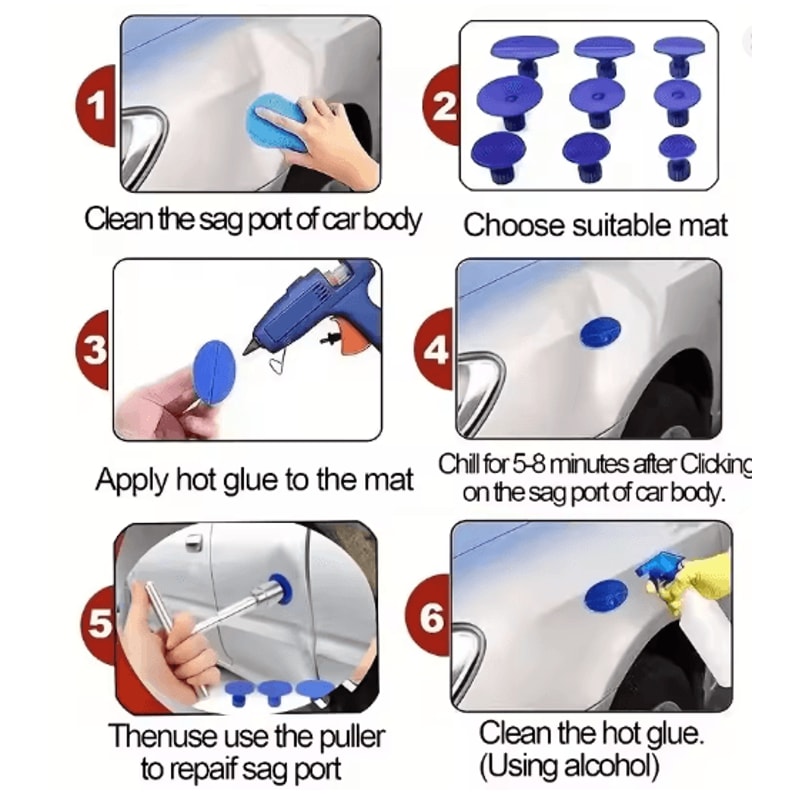 Paintless Dent Repair Tool Kit Car Dent Removal Hand Tool Set 2