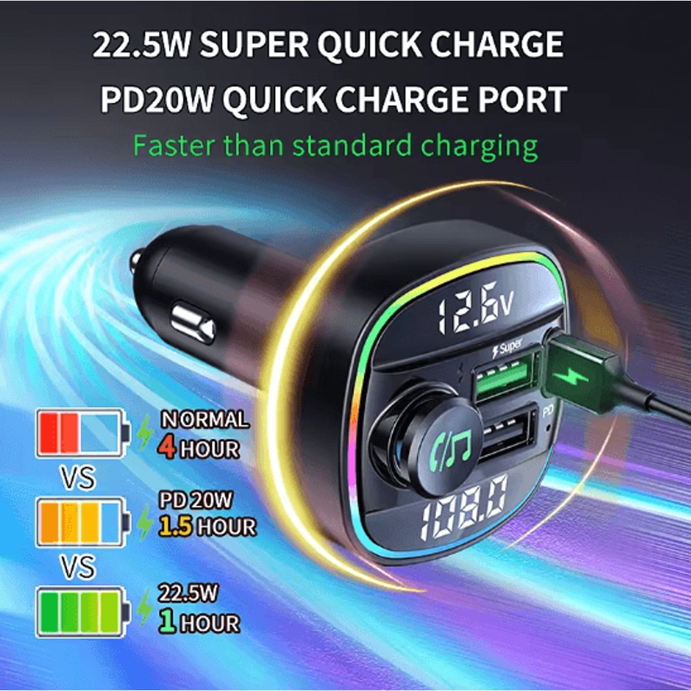 Bluetooth FM Transmitter Car Charger Handsfree Audio Adapter 1