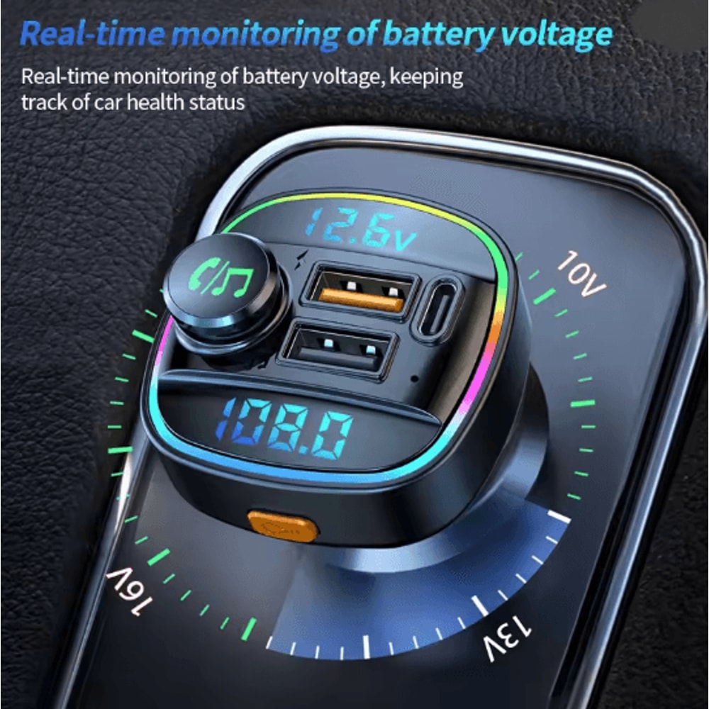 Bluetooth FM Transmitter Car Charger Handsfree Audio Adapter 2