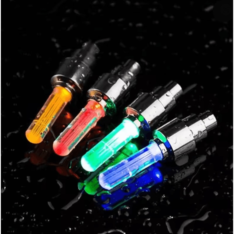 LED Tire Valve Caps Neon Wheel Lights For Cars Bikes And Motorcycles 1