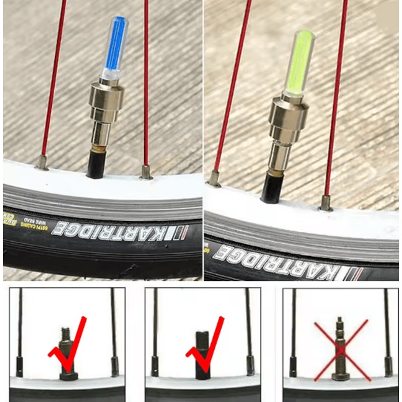 LED Tire Valve Caps Neon Wheel Lights For Cars Bikes And Motorcycles 2