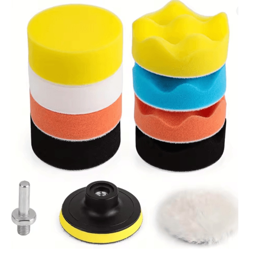 Car Buffing Pad Kit 11 Piece Foam And Wool Polishing Set 0