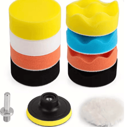 car buffing pad kit 11 piece foam and wool polishing set